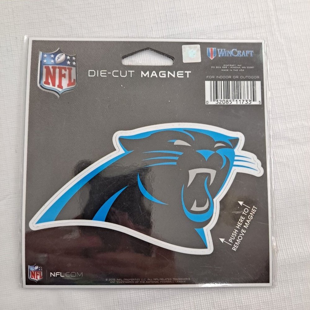 NFL Carolina Panthers Die Cut Magnet Black White Silver